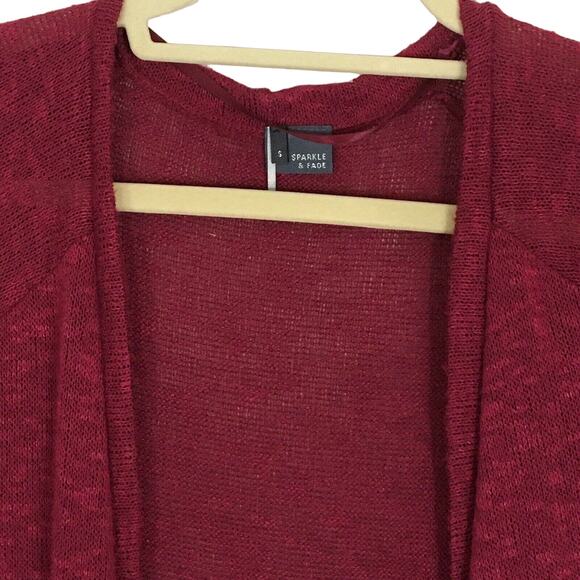 Urban Outfitters Short Sleeve Open Front Sweater Cardigan Roll Tab Sleeves Small - Picture 12 of 12